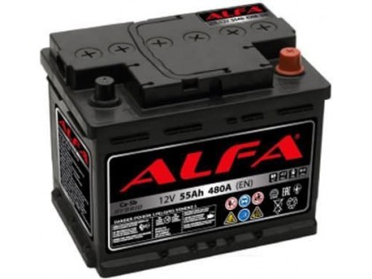 Аккумулятор ALFA Hybrid 55 А/ч 480A R+