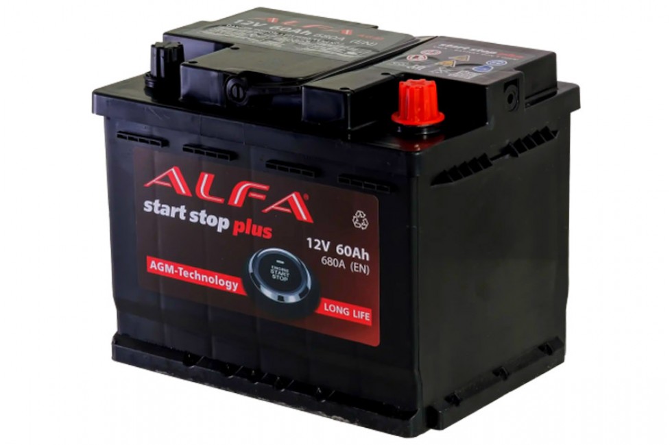 Аккумулятор ALFA AGM 60 А/ч 680A R+