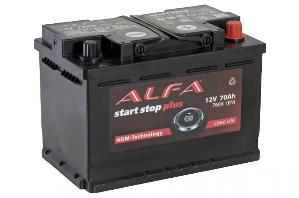 Аккумулятор ALFA AGM 70 А/ч 760A R+ Аккумулятор ALFA AGM 70 А/ч 760A R+