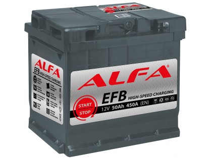 Аккумулятор ALFA EFB 50 А/ч 450A R+