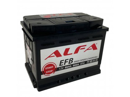 Аккумулятор ALFA EFB 66 А/ч 660A R+