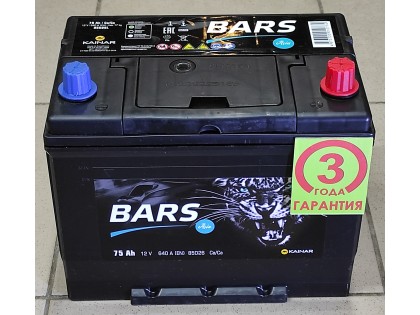 Аккумулятор BARS Asia (Kainar) 75 a/h 640 A (EN) R+