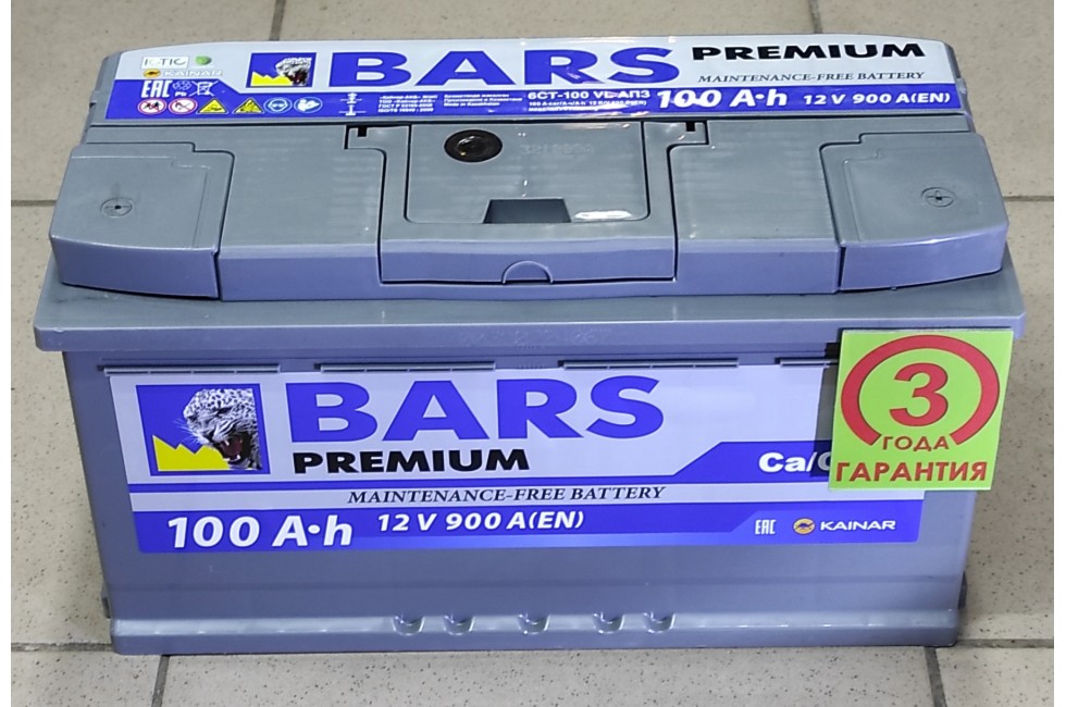Аккумулятор BARS (Kainar) 100 a/h 900 A (EN) R+