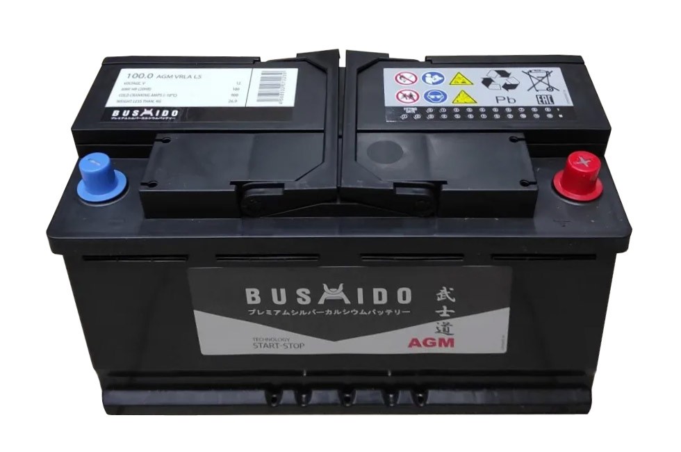 Аккумулятор Bushido AGM 100 a/h 900A R+