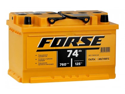 Аккумулятор Forse 6СТ-74 A/h 760A R+