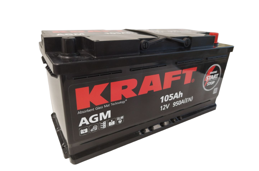 Аккумулятор KRAFT AGM 105 R+