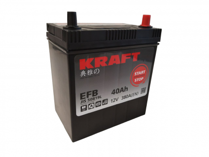Аккумулятор KRAFT EFB Asia 40 JR+