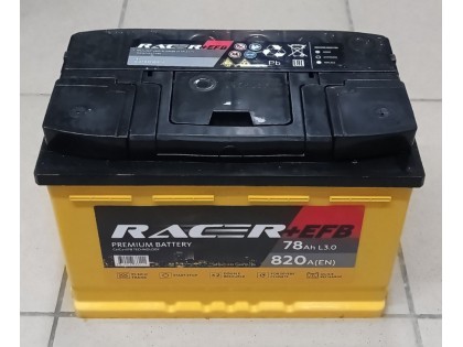 Аккумулятор RACER EFB 78 a/h 820A R+