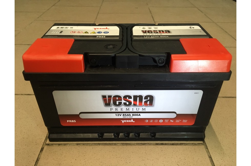Аккумулятор VESNA Premium 85 a/h R+ 800A (EN) Аккумулятор VESNA Premium 85 a/h R+ 800A (EN)
