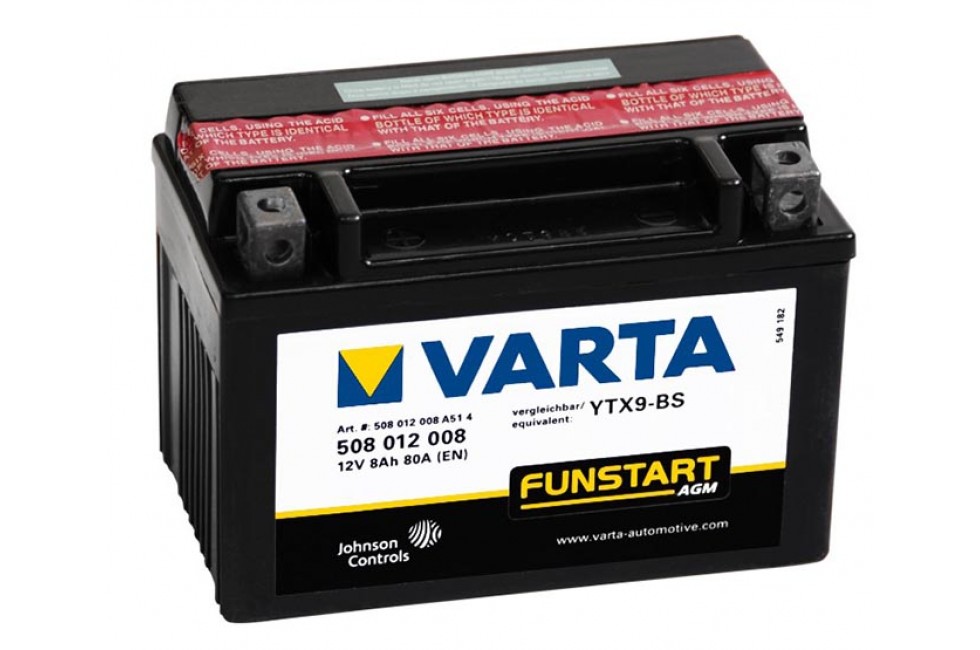 Аккумулятор Varta AGM YTХ9-BS 508012