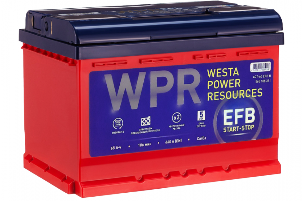 Аккумулятор WPR Premium EFB 65 a/h 660A R+