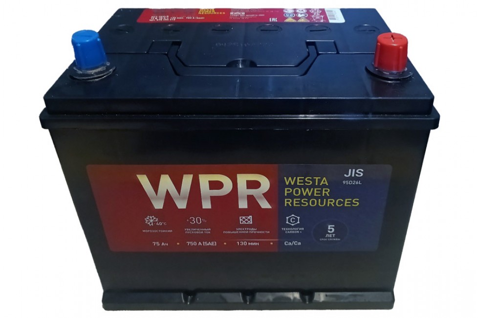 Аккумулятор WPR Premium Asia 75 a/h 750A R+