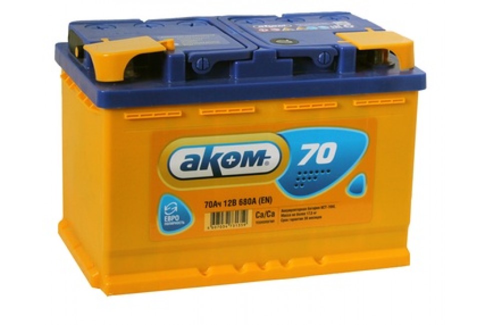 Аккумулятор АКОМ 6СТ-70 Евро 680 A(EN) Аккумулятор АКОМ 6СТ-70 Евро 680 A(EN)