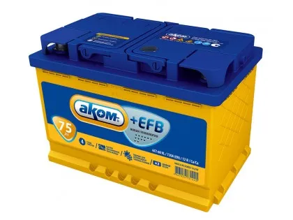 Аккумулятор АКОМ +EFB 6СТ-75 Евро 750 A(EN)