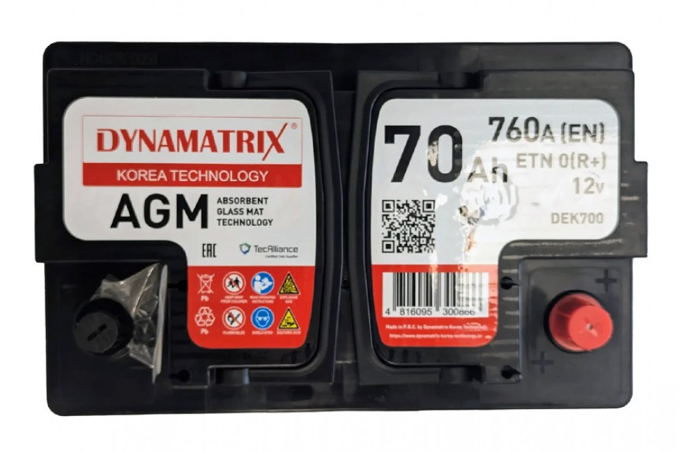 Аккумулятор Dynamatrix AGM DEK700 760А (70 А·ч)