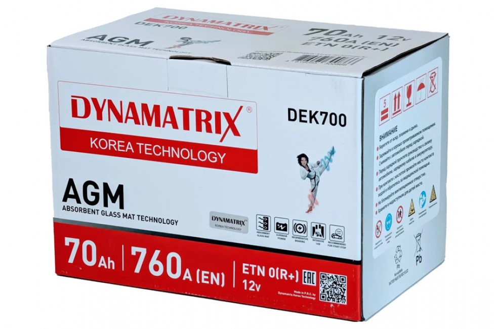 Аккумулятор Dynamatrix AGM DEK700 760А (70 А·ч)