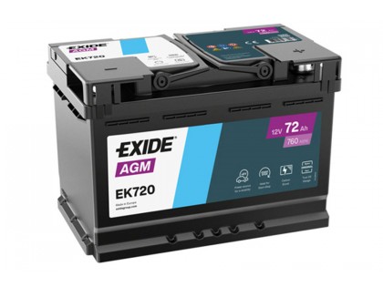 Аккумулятор Exide Start-Stop AGM EK 720 (72 A/h) 760A R+