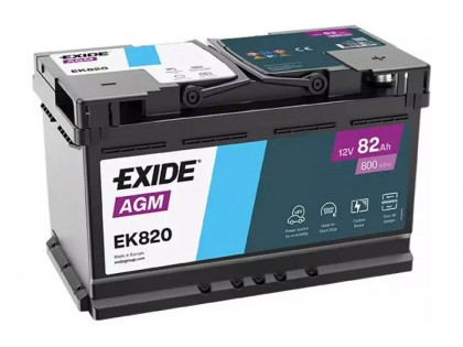 Аккумулятор Exide Start-Stop AGM EK820 (82 A/h) 800A R+