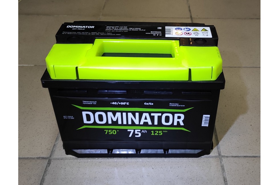 Аккумулятор Dominator 75 a/h 750A