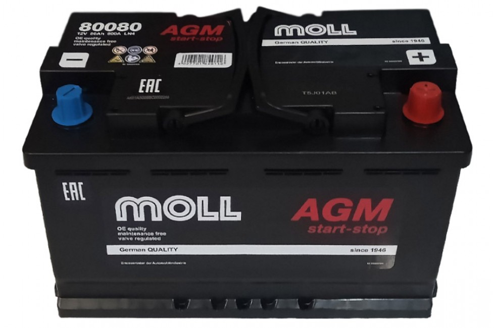 Аккумулятор Moll Start-stop AGM 80 A/h 800(EN)