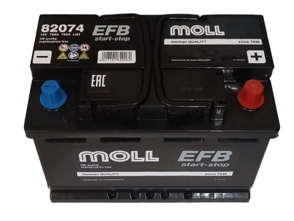 Аккумулятор Moll Start-stop EFB 74a/h 780(EN)