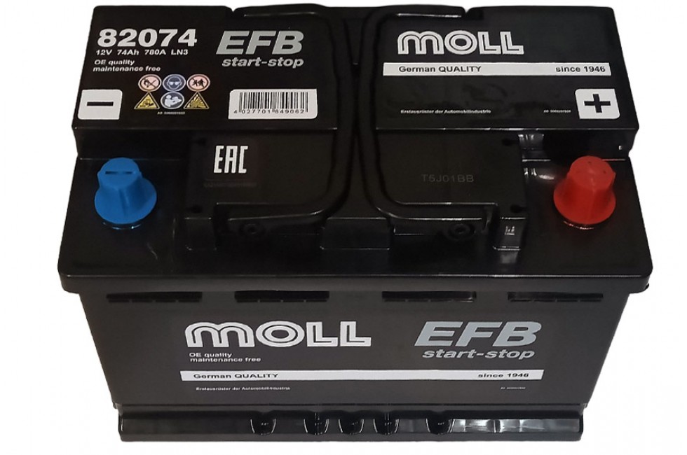 Аккумулятор Moll Start-stop EFB 74a/h 780(EN)