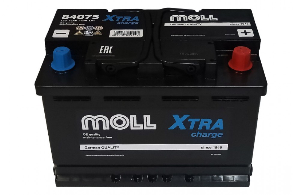 Аккумулятор Moll XTRA Charge 75a/h 720(EN)