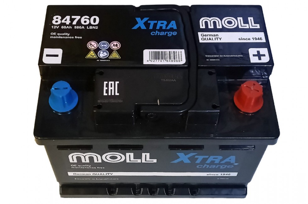 Аккумулятор Moll XTRA Charge 60a/h 580A (84760)