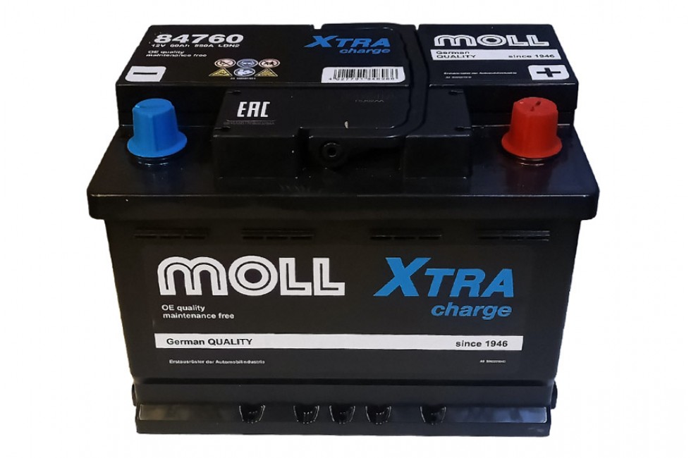 Аккумулятор Moll XTRA Charge 60a/h 580A (84760)