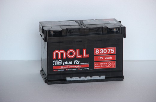 Аккумулятор Moll M3 Plus 75 A/ч 680A (EN) 
