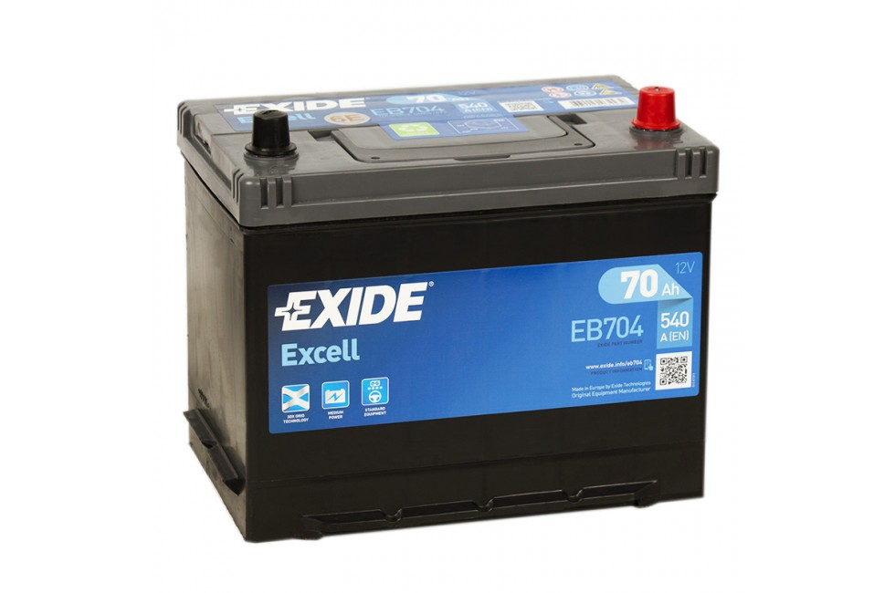 Аккумулятор Exide Excell EB704 (70 A/h), 540A R+