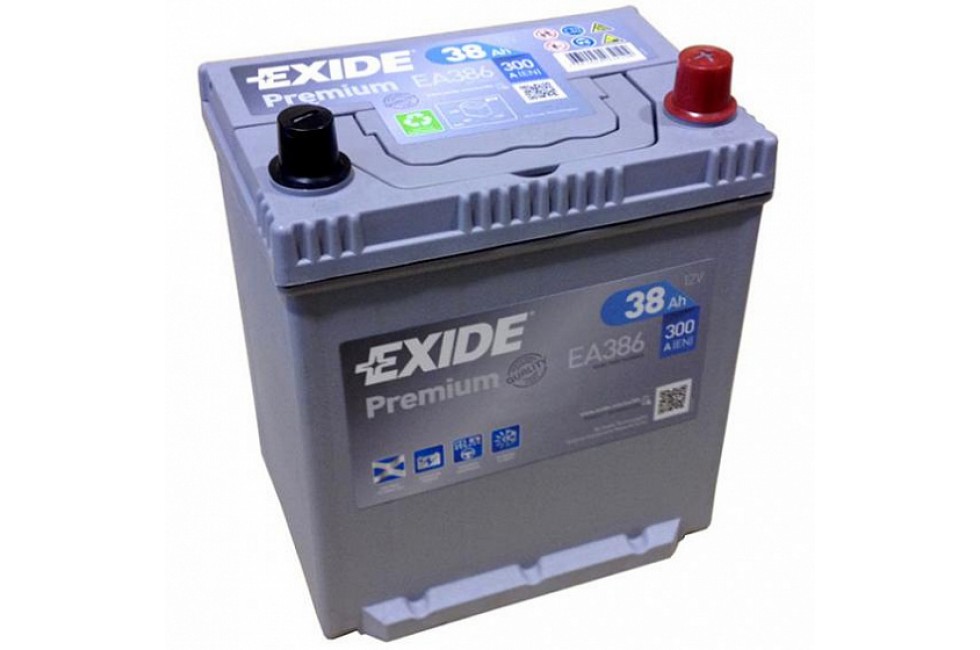 Аккумулятор Exide Premium EA386 (38 A/h), 300A R+