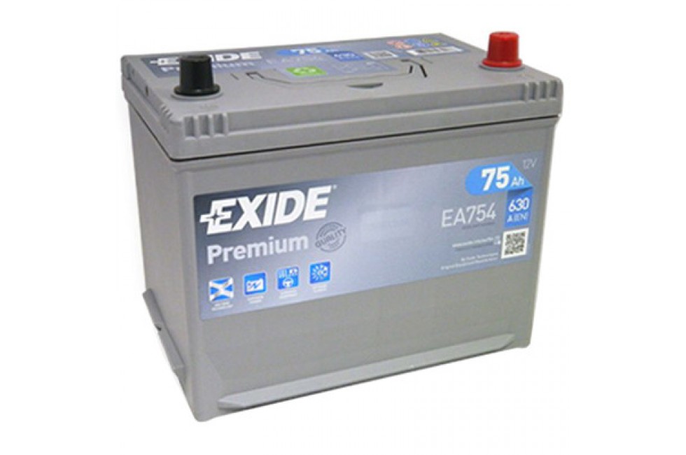Аккумулятор Exide Premium EA754 (75 A/h), 630A R+