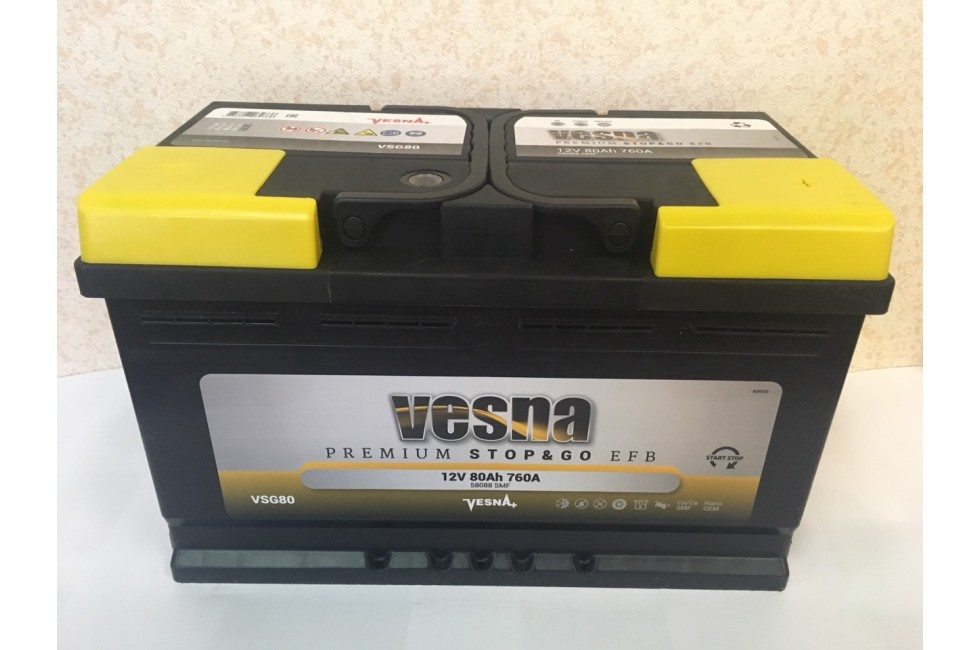 Аккумулятор VESNA EFB 80 a/h R+ 760A Аккумулятор VESNA EFB 80 a/h R+ 760A