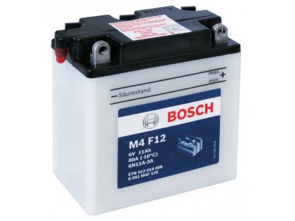 Аккумулятор Bosch M4 F12 012 014 008 (12 A/H), 80A R+ 6V, 6N11A-3A