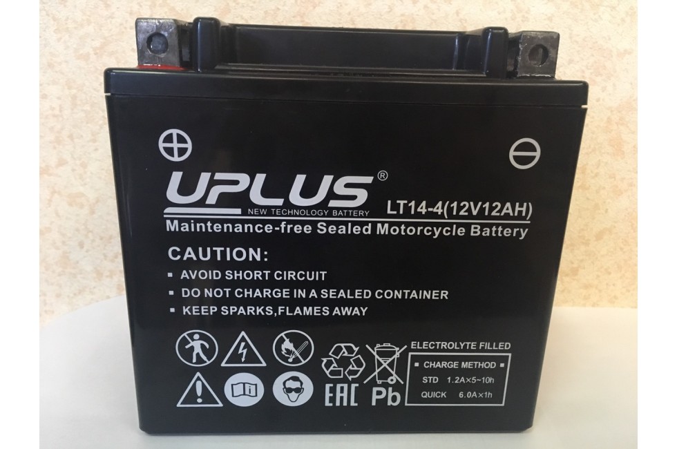 Аккумулятор UPLUS Super Star LT14-4 (YTX 14-BS 512014) ( 12 V 12 Ah L+)