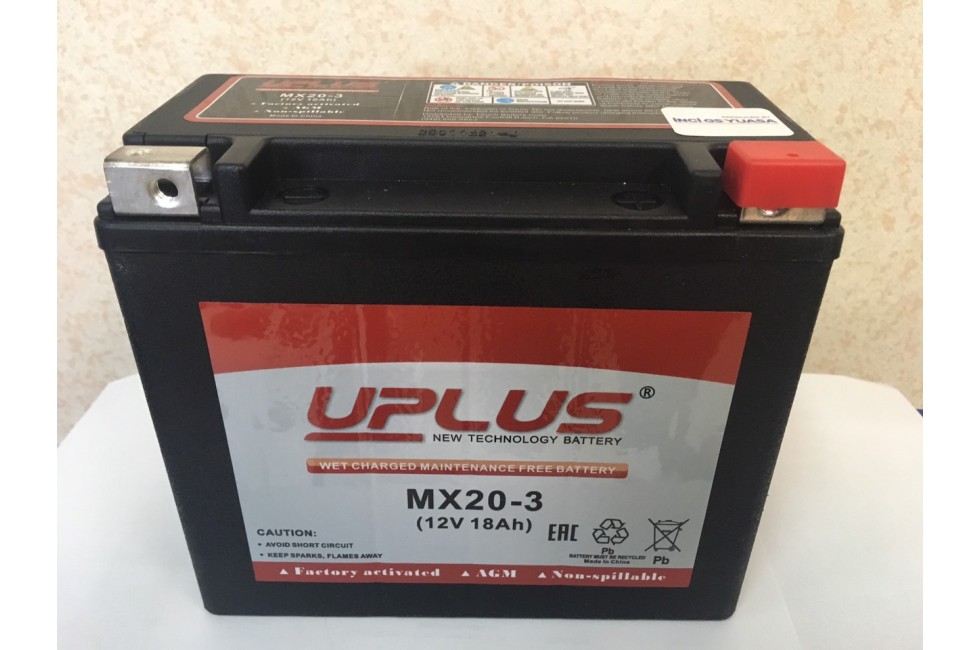 Аккумулятор UPLUS Super Star MX 20-3 (YTX 20L-BS 518901) 12 V 18Ah R+