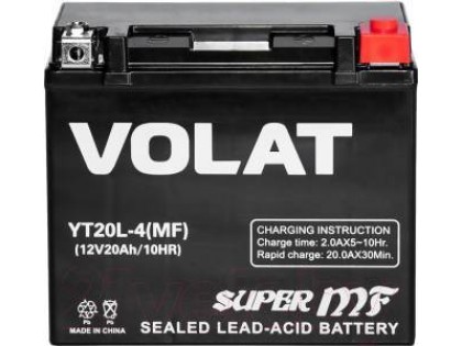 Аккумулятор VOLAT YT20L-4 AGM 20 A/h 330A R+